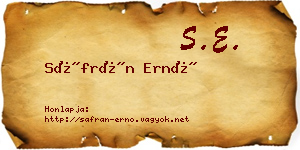 Sáfrán Ernő névjegykártya
